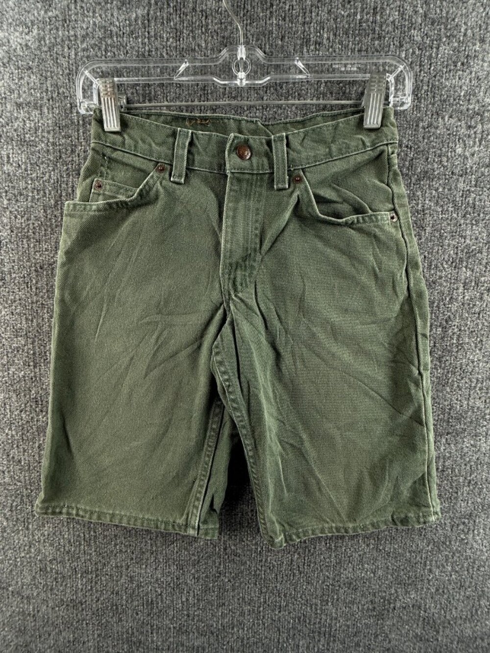 VTG Levis Orange Tab 560 Loose Women Jort USA Shorts Size 10 Green Cotton 25x11